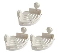 Bathroom Corner Storage Shelf:Tiered shower with strong suction holder and hanging hooks, durable space-saving design for bar accessories from the