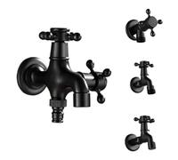 Bathroom Corner Washing Machine Faucet Black Bronze Single Cold Tap Outdoor Garden Wall Mounted Bibcock Mop Pool Taps(ZT001B)