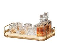 Bathroom Counter Storage, Vanity-Cosmetic-Skin Care Organizer, Coffee Cup Food Tray, Kitchen Spice Rack, Whiskey Glass Rack (Amber-1)