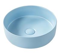 Bathroom Countertop Round Ceramic Wash Basin 370 mm Matt Blue Gudar