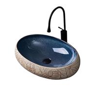 Bathroom Countertop Vessel Sink Retro Above Counter Basin Ceramic Art Creative Bathroom Wash Home Bathroom Sinks