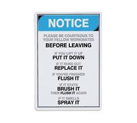 Bathroom Courtesy Rules Sign Vintage Aluminium Metal Sign, Retro Wall Decor for Home, Bar, Garage & Farmhouse 30x20cm