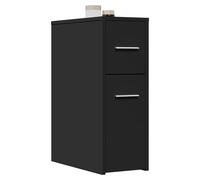 Bathroom Cupboard Black 22x44x61.5cm EngineeredWood WallMount 3-Compartment