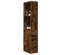 Bathroom Cupboard Smoked Oak 22x41x135cm Engineered Wood Tall Narrow Drawer Slim