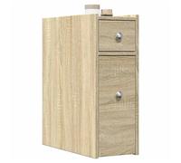 (sonoma oak) vidaXL Narrow Bathroom Cupboard with Wheels Cabinet Engineered Wood