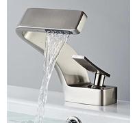 Bathroom Deck-Mounted Basin Faucet, Snake Shape Creative Sink Mixer Taps, Cold and Hot Water Mix Tap (Color : Brushed Nickel B)