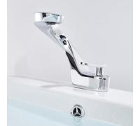 Bathroom Deck-Mounted Basin Faucet, Snake Shape Creative Sink Mixer Taps, Cold and Hot Water Mix Tap(Chrome B) LWX