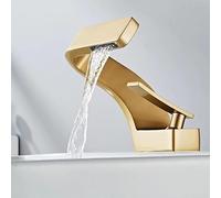 Bathroom Deck-Mounted Basin Faucet, Snake Shape Creative Sink Mixer Taps, Cold and Hot Water Mix Tap(Chrome B) LWX