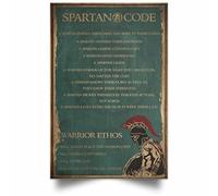 Bathroom Decor Poster Vintage Wall Poster Retro Metal Tin Sign For Bar Pub Restaurant Kitchen 20X30Cm Spartan Code Poster Warrior I Never Quit Motivation Quote Art Print