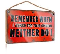 Bathroom Decor Sign Remember When I Asked For Your Opinion? Neither Do I. Winter Door Decorations Desk Accessories For Women(15X28CM)
