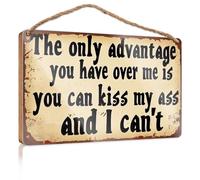 Bathroom Decor Wall Art Funny The Only Advantage You Have Over Me Is You Can Kiss My Ass And I Can'T Wooded Sign Fall Door Decor Sign Wooden Hanging