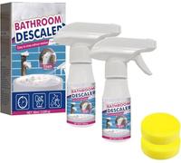Bathroom Descaler Foam Cleaner, 2025 Upgrade Powerful Bathroom Descaler Foam Cleaner Spray, All Purpose Rinse Cleaning Foams with Sponge for Shower Room, Glass, Sink, Toilet, Bathtub (2)