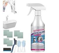 Bathroom Descaler Foam Cleaner - Powerful Stain Remover for Stubborn Limescale, Soap Scum, Hard Water Rings - Toilet, Shower, Bathtub, Sink, Tile - All Surface Spray, No Scratch Formula (1PCS)