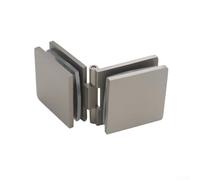 Bathroom Door Brass Clamp Hinge Secure Fit for 812 mm Tempered Glass Showers (Brushed)