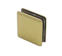 Bathroom Door Brass Glass Clamp U-Shaped Square Fixed Panel Bracket for 8-12mm Tempered Glass, Heavy Duty Load-Bearing Hardware, Easy Install,(Gold)