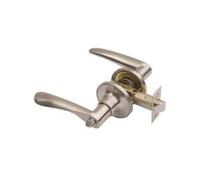 Bathroom Door Handle Set with Emergency Release One Side and Snib Turn Other Adjustable Latch 60-70mm Fittings Included (Satin Nickel)