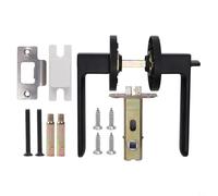 Bathroom Door Lever Lock with Red-Green Occupancy Indicator, Zinc Alloy Privacy Handle for Interior or Restroom Doors, Fits 35-50mm Thickness, Easy Installation(Black)