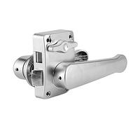 Bathroom Door Lock, 21mm/0.8in+ ABS Toilet Door Lever Lock Set Bathroom Handle Knob Polished Chrome For Camper Yacht RV - Silver
