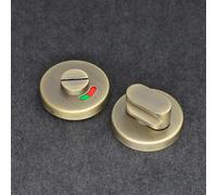 Bathroom Door Lock Handle Knob Stainless Steel with Color Indicator for Open and Closed, Featuring 360 Degree Handle Rotation for Secure Locking (Green Bronze)