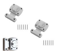 Bathroom Door Lock, Rotate Bolt Gate Latch, Zinc Alloy Brushed Finished, Double Sided Rotating Bolt, Heavy Duty Privacy Lock for Internal Doors, Pet Gates, Small Windows,Door bolt White, 2.2 × 2.3 in)