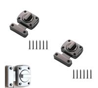 Bathroom Door Lock, Rotate Bolt Gate Latch, Zinc Alloy Brushed Finished, Double Sided Rotating Bolt, Heavy Duty Privacy Lock for Internal Doors, Pet Gates, Small Windows (Gun-Metal, 1.7 × 1.6 in)