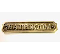 BATHROOM Door Sign Solid Brass with a Antique Bronze Finish 16.3 x 3.5cm comes with Screws ensuite WC toilets Loo DSN-3AB