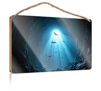 Bathroom Door Signs For Home Bats Flying Through The Cave Light Wooden Sign Balcony Decor Boss Day Gifts(23X35CM)