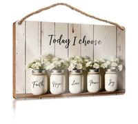 Bathroom Door Signs For Home Choosing Faith, Hope, Love, Peace, And Joy Today Wooden Sign Signs For Front Door Bathroom Decor Wall Art Funny(15X28CM)