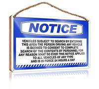 Bathroom Door Signs For Home Notice Vehicles Subject To Search By Entering This Wooden Sign Personalized Front Door Sign Outdoor Signs And Dec(23X35CM)