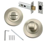 Bathroom Door Thumb Turn and Deadbolt Set Satin Nickel