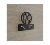 Bathroom Door/Wall Sign, Acrylic Door Sticker Signage Toilettens House Number WC for Bathroom Men Women Indication Plaque Custom Signs(4,15x15cm)