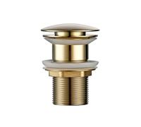 Bathroom Drainer To The Water Floor Drain Non-Porous Brass Durable Push-Down Pop-Up Drain Sink Plug,Polished Gold,1PC