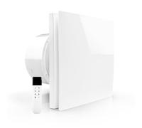 Bathroom Exhaust Fan Reversible EC Motor 10W,Variable Speed,Low Noise,Remote Control,White (4inch),Glass Window/Wall Mounted Ventilation Fan,Suitable for Rooms,Kitchens,Offices,Living Rrooms