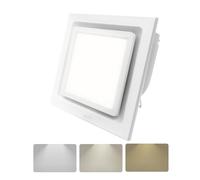 Bathroom Exhaust Fan with Light,9.8 In Panel,3000K/4500K/6000K 12W 7.5In Square LED,117 CFM,0.7 Sones 4 Inches Duct 110V,35W Quiet Bathroom Ventilation Exhaust Fan for Shower/Home/Office