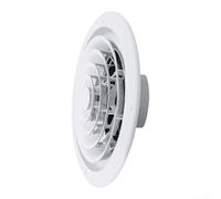 Bathroom Exhaust Vent Fan Cover with Rotating Impeller, ABS Louvered Circular Air Vent Diffuser for Toilet Ventilation, Wall or Ceiling Mount, White, Easy Installation(220-250)