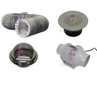 Bathroom Extract Fan Kit, Shower, Ducting, Adaptor, Cover, 1yr Warranty, NEW