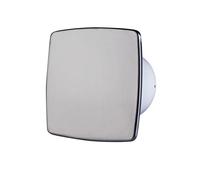 Bathroom Extractor Fan 100mm with Modern Silver Front Panel Toilet Ventilator