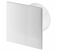 Bathroom Extractor Fan 100mm with Modern White Square Front Panel/Duct Ventilator (Timer and Humidity Sensor) Timer and Humidity Sensor