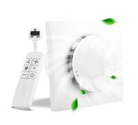 Bathroom Extractor Fan, 4 Inch 100mm Silent Ventilation Fan with Remote Control, 3 Speeds, Two-Way, Powerful Exhaust Fan for Bathroom Shower Toilet Attic Kitchen, Wall/Window Ceiling, Energy Efficient