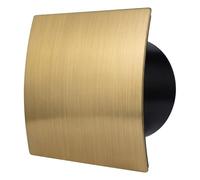 Bathroom Extractor Fan, Brushed Gold, 100mm, 75m³/h Airflow, 26dB Ultra Quiet, IP-X4, 5W, Wall or Ceiling Mount