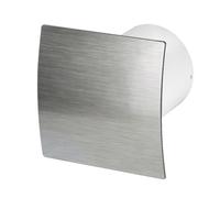 Bathroom extractor fan, diameter 100 mm, ball bearing, Silent Standard Escudo-Line System+, Brushed Silver, Ø 100 4.40 watts