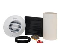 Xpelair Simply Silent Timer controlled Round Extractor Fan with fitting kit 100mm - DX100TR