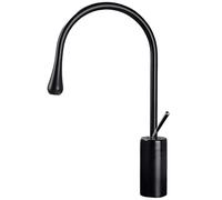 Bathroom Faucet 360° Rotating spout Bathroom Sink Faucet Brass Basin Mixer Tap Single Handle Lavatory Faucet Hot and Cold Water Bathroom Sink Faucet,Black (Color : Black)