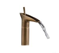 Bathroom Faucet Antique Style Waterfall Design Single Lever Mixer Tap Hot and Cold Water Control for Toilet and Bathroom (low)