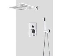 Bathroom Faucet Chrome Rain Shower Head Shower Faucet Wall Mounted Bathtub Bath Mixer Tap Beauty Bathroom Set Shower,One Color-8inch 3Way A