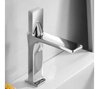 Bathroom Faucet Chrome Single Handle Hot Cold Switch Water Mixer Taps Wash Basin Bathroom Deck Mounted Basin Faucet,Chrome,China