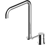 Bathroom Faucet Double Hole Bathroom Sink Faucet 360°Rotating Water Outlet Basin Mixer Tap Brass Single Handle Lavatory Faucet Hot and Cold Water Bathroom ?Vessel,Chrome Plated