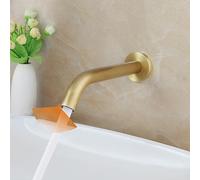 Bathroom Faucet Gold Wall Mount Sensor Faucet Automatic Hands Free Touch Sensor Bathroom Sink Tap(Antique Brass)