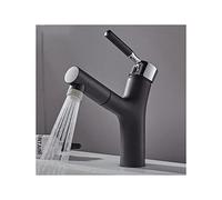 Bathroom Faucet Pull-Out Bathroom Sink Faucet Single Handle Rotary Basin Mixer Tap of Hot and Cold Water, Brass Lavatory Faucet Aerator Bathroom Sink Faucet Bathroom Sink Faucet
