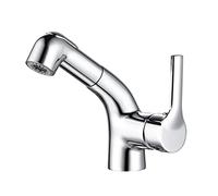 Bathroom Faucet Pull-Out Brass Bathroom Sink Faucet Single Handle Basin Mixer Tap Compatible with Hot and Cold Faucet with 2 Function Lavatory Faucet Aerator Bathroom Sink Faucet Bathroom Sink Faucet